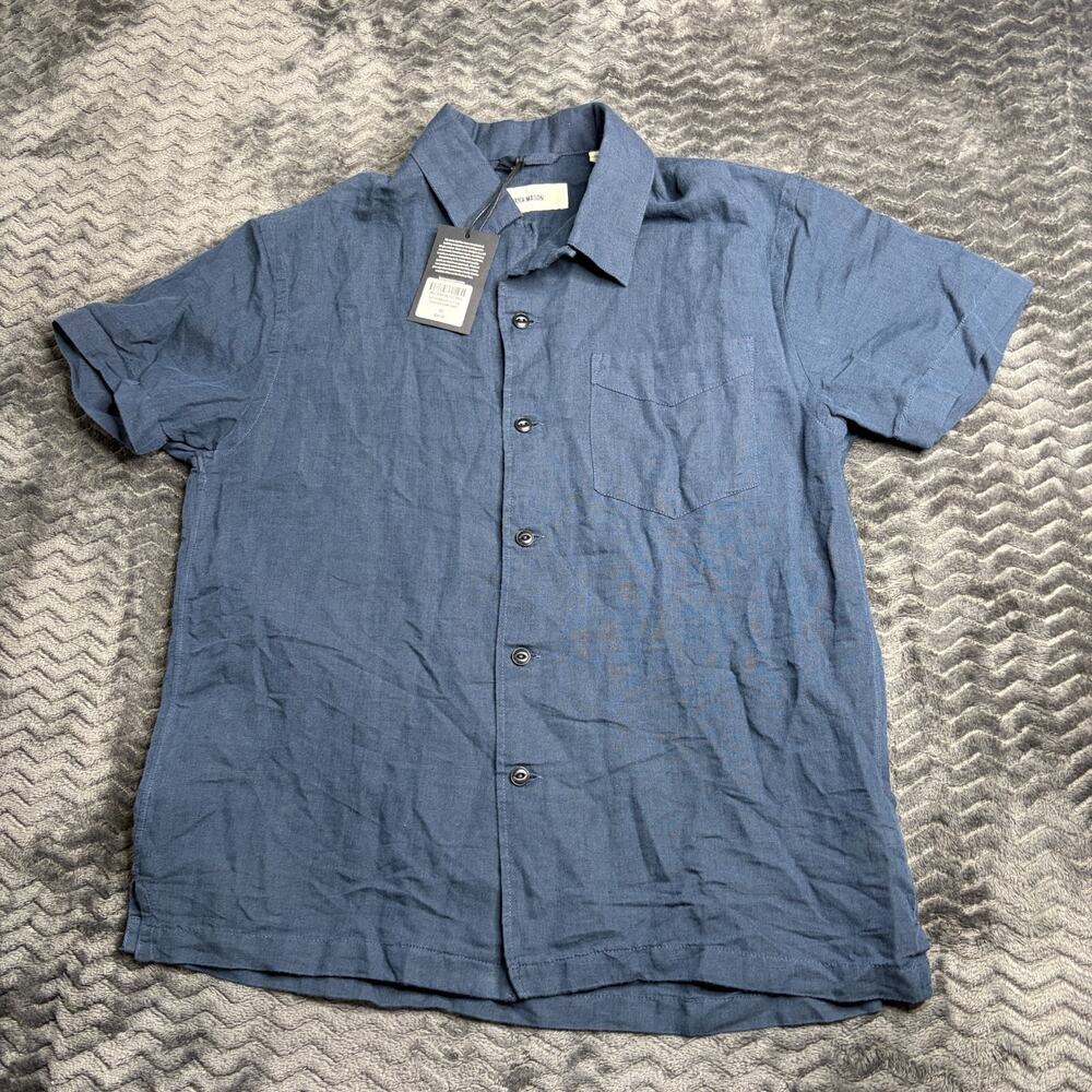 Buck Mason Mens Ocean Breeze Cotton Linen Short Sleeve Camp Shirt size XS NWT